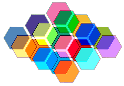 Färgade hexagoner